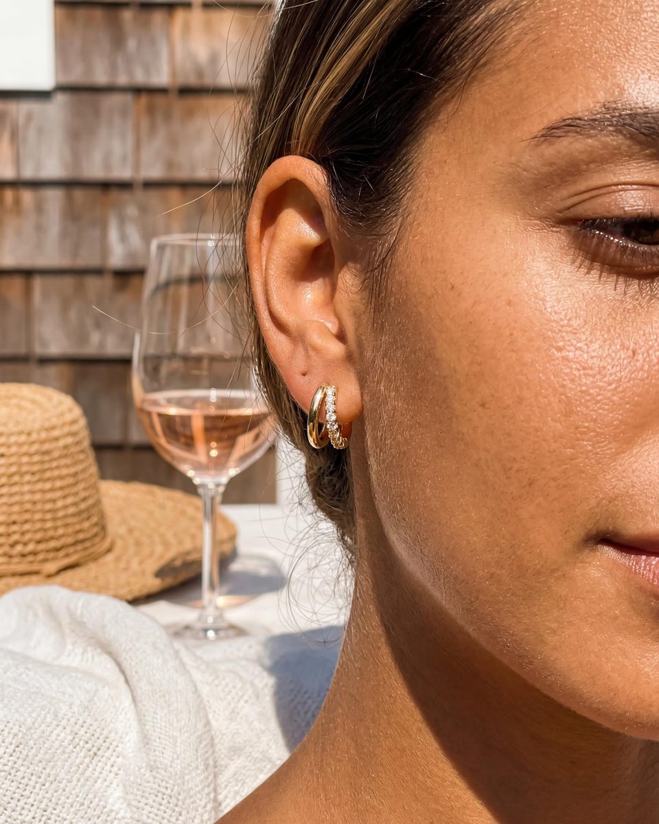 Dainty 14K Gold Hoop Earrings – photo 2