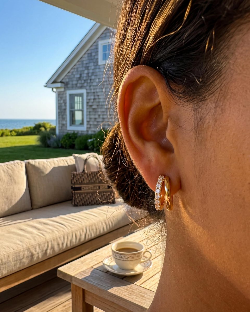 Dainty 14K Gold Hoop Earrings – photo 8