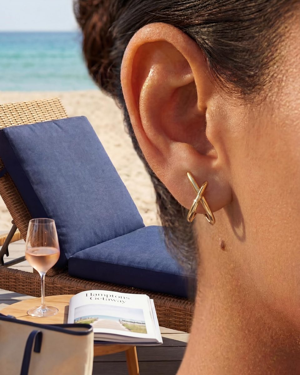 Trendy 14K Gold Stud Earrings – photo 7