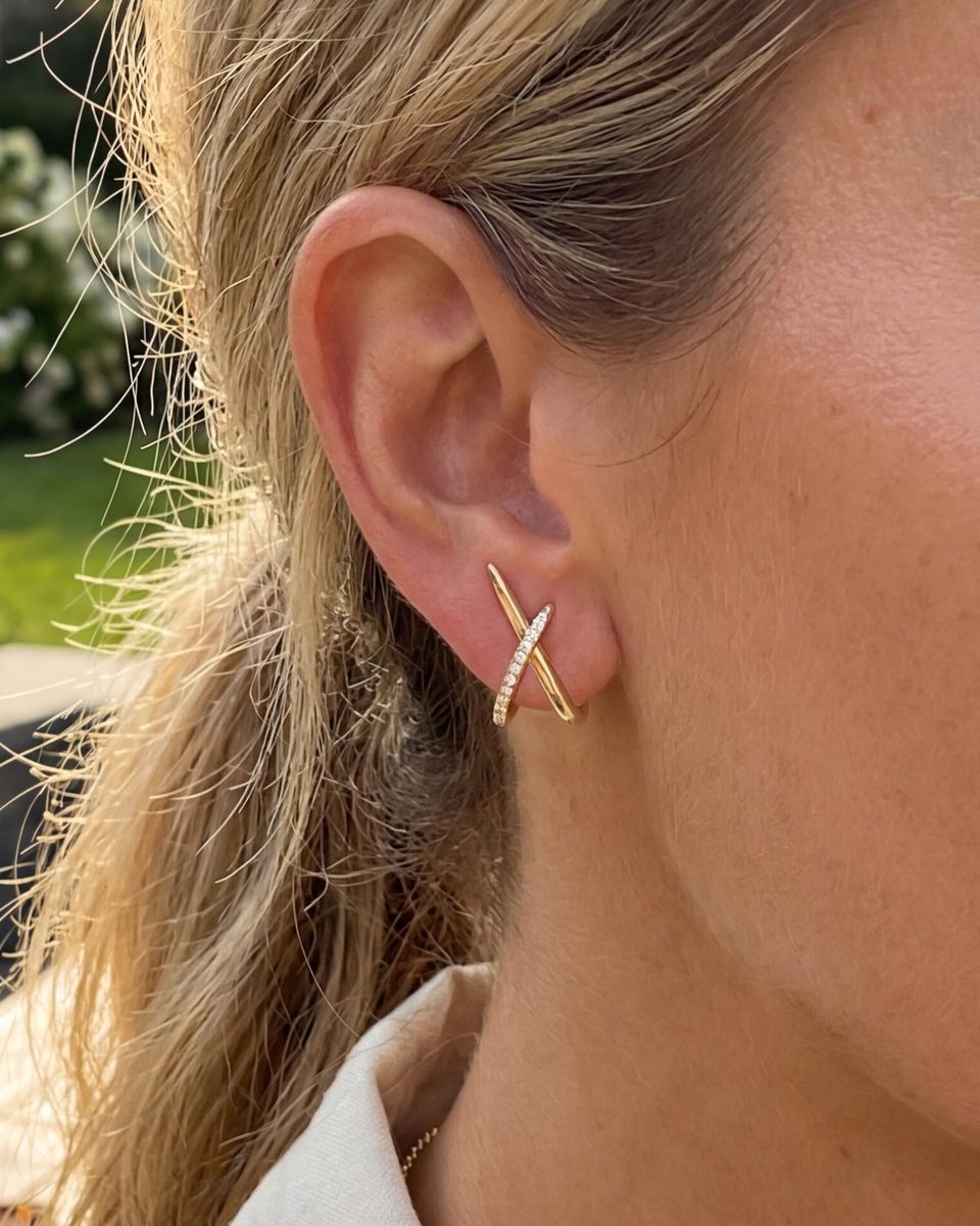 Dainty 14K Gold Stud Earrings – photo 7