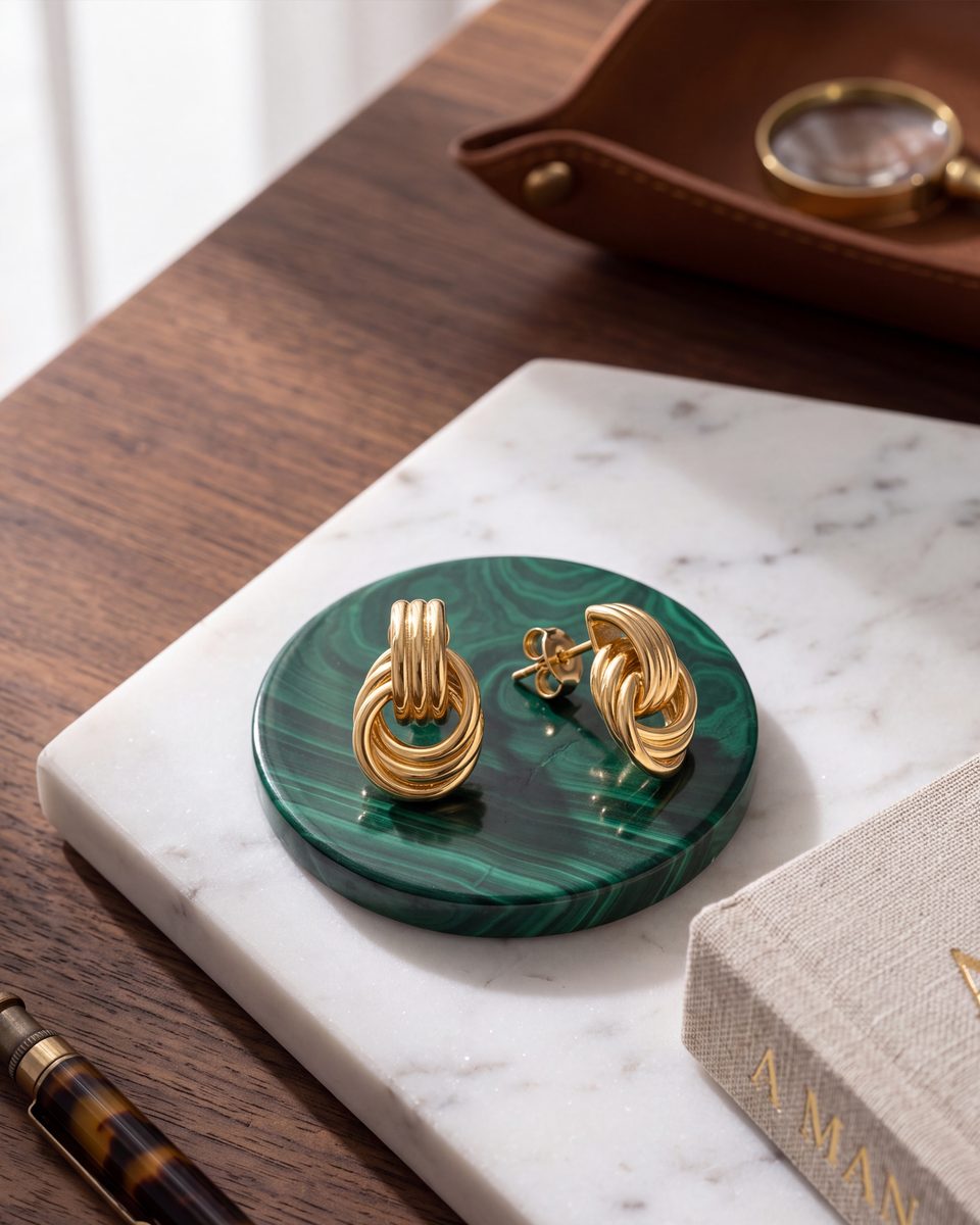 Trendy 14K Gold Stud Earrings – photo 5