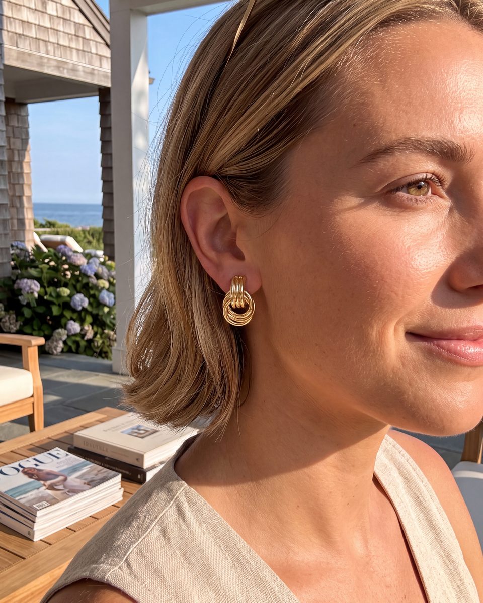 Trendy 14K Gold Stud Earrings – photo 7
