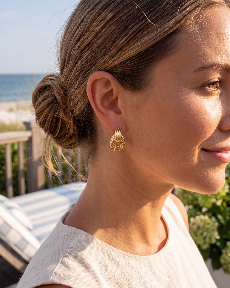 Trendy 14K Gold Stud Earrings – photo 8