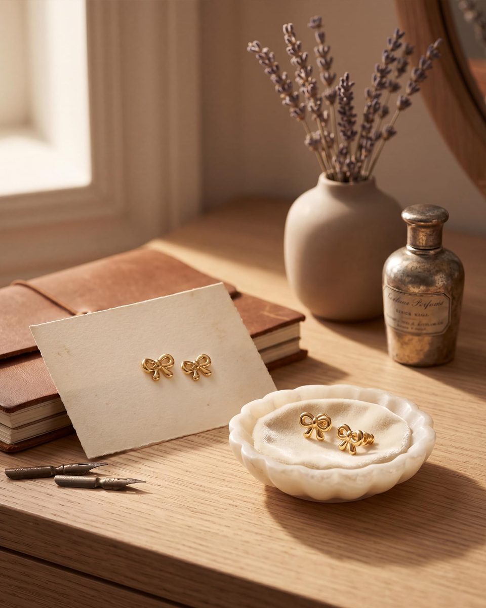 Trendy 14K Gold Stud Earrings – photo 5