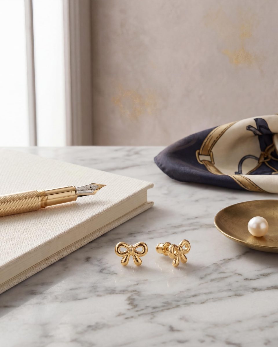 Trendy 14K Gold Stud Earrings – photo 6