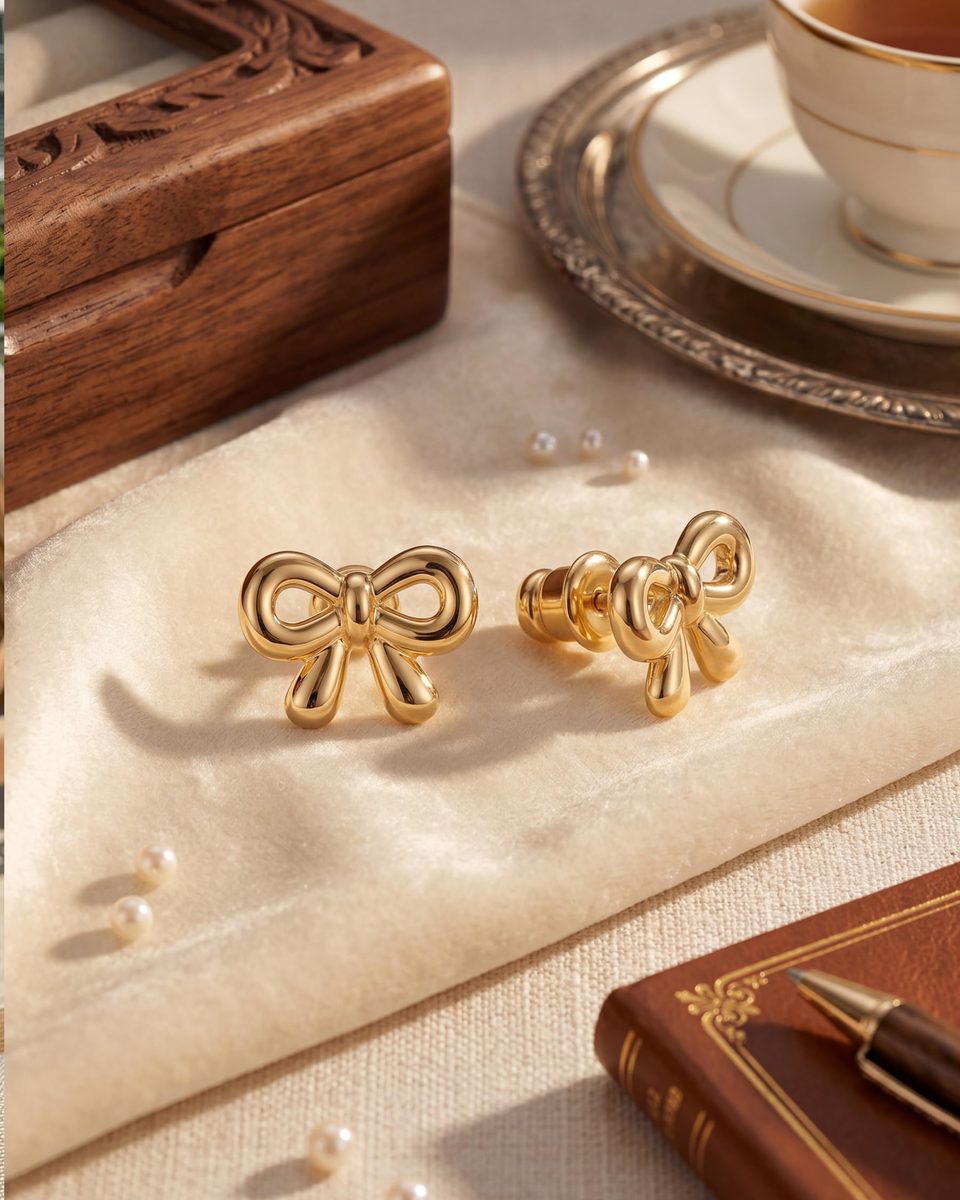 Trendy 14K Gold Stud Earrings – photo 9