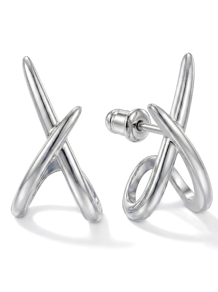 Trendy Silver Stud Earrings