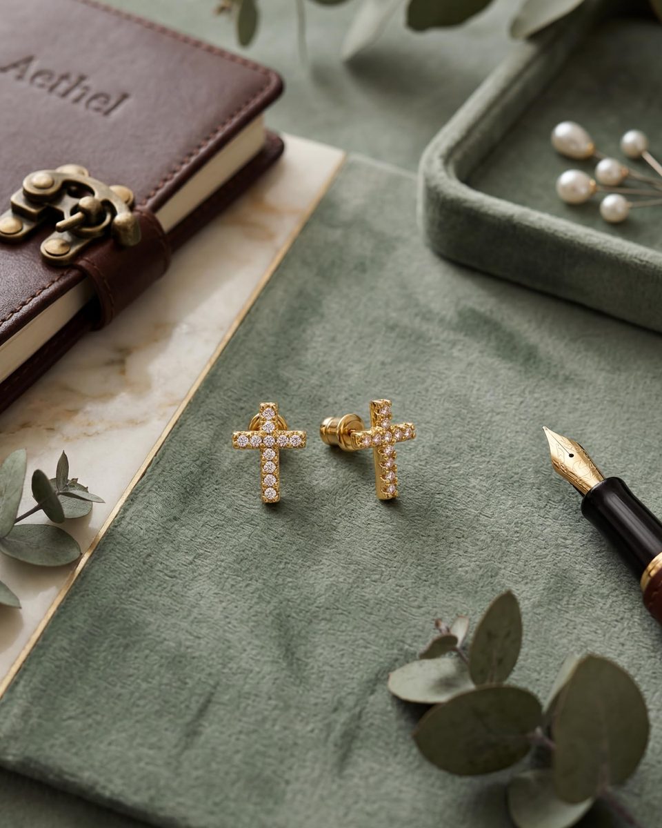 Dainty 14K Gold Stud Earrings – photo 6