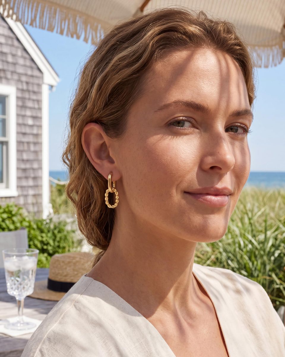 Dainty 14K Gold Dangle Earrings – photo 7