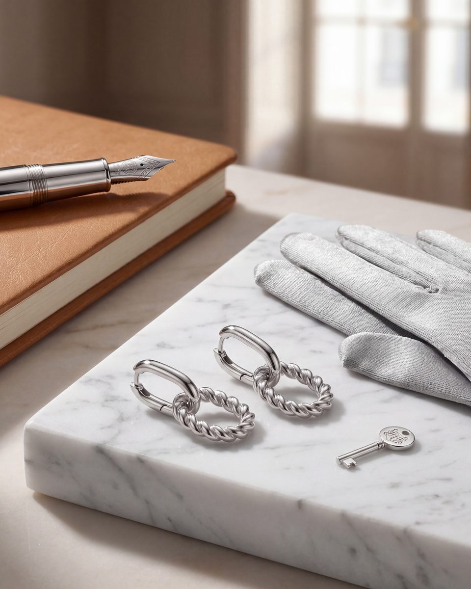 Trendy Silver Huggie Earrings – photo 9