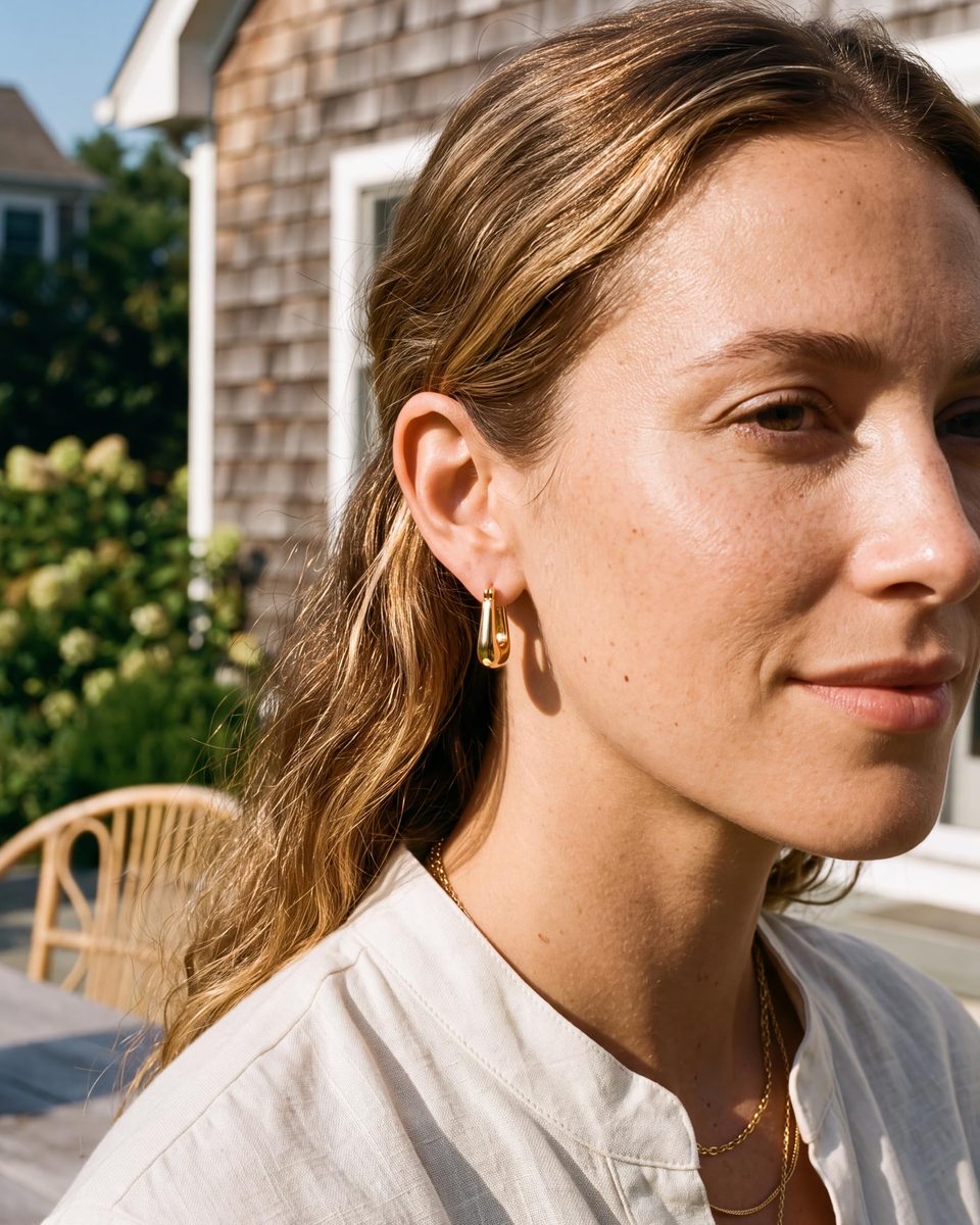 Dainty 14K Gold Hoop Earrings – photo 2