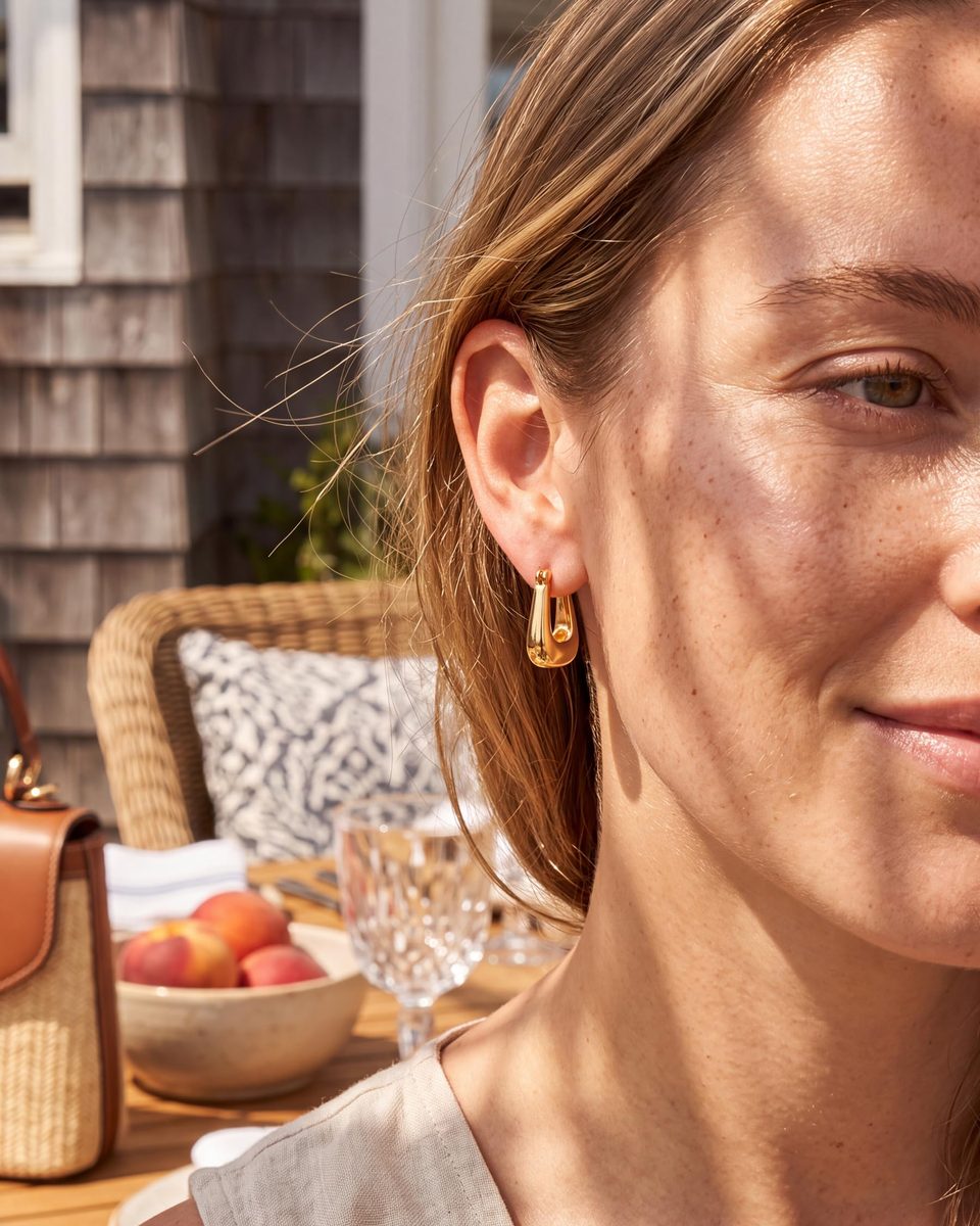 Dainty 14K Gold Hoop Earrings – photo 3