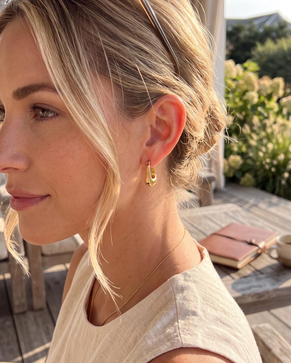 Dainty 14K Gold Hoop Earrings – photo 7