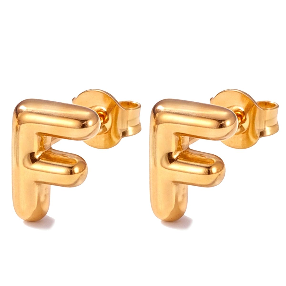 Trendy 14K Gold Stud Earrings