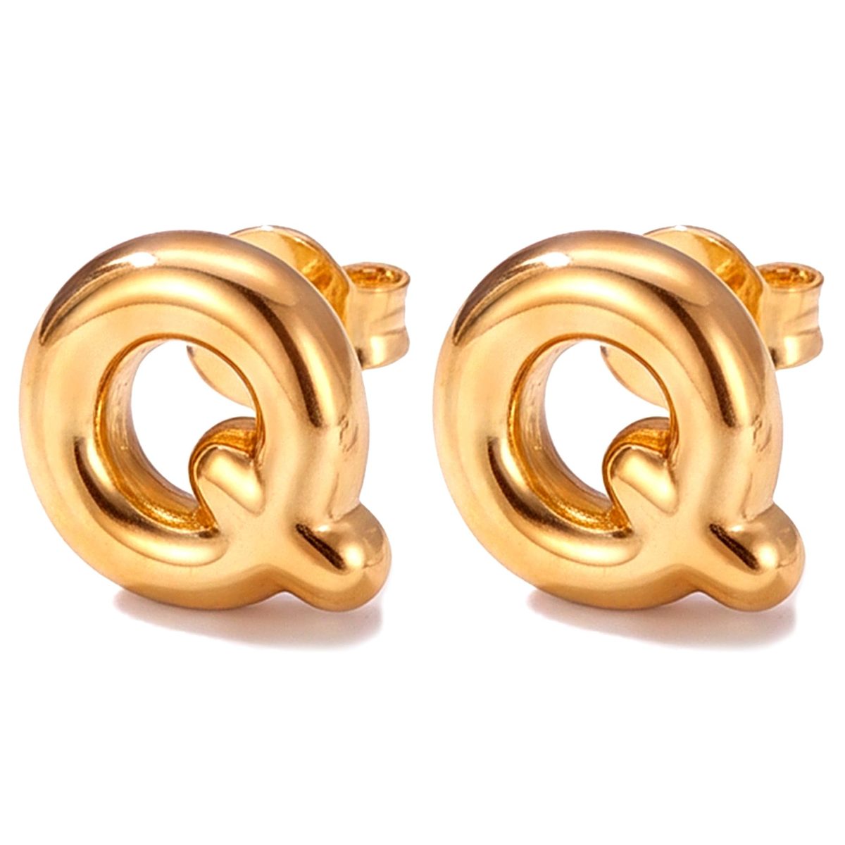 Trendy 14K Gold Stud Earrings