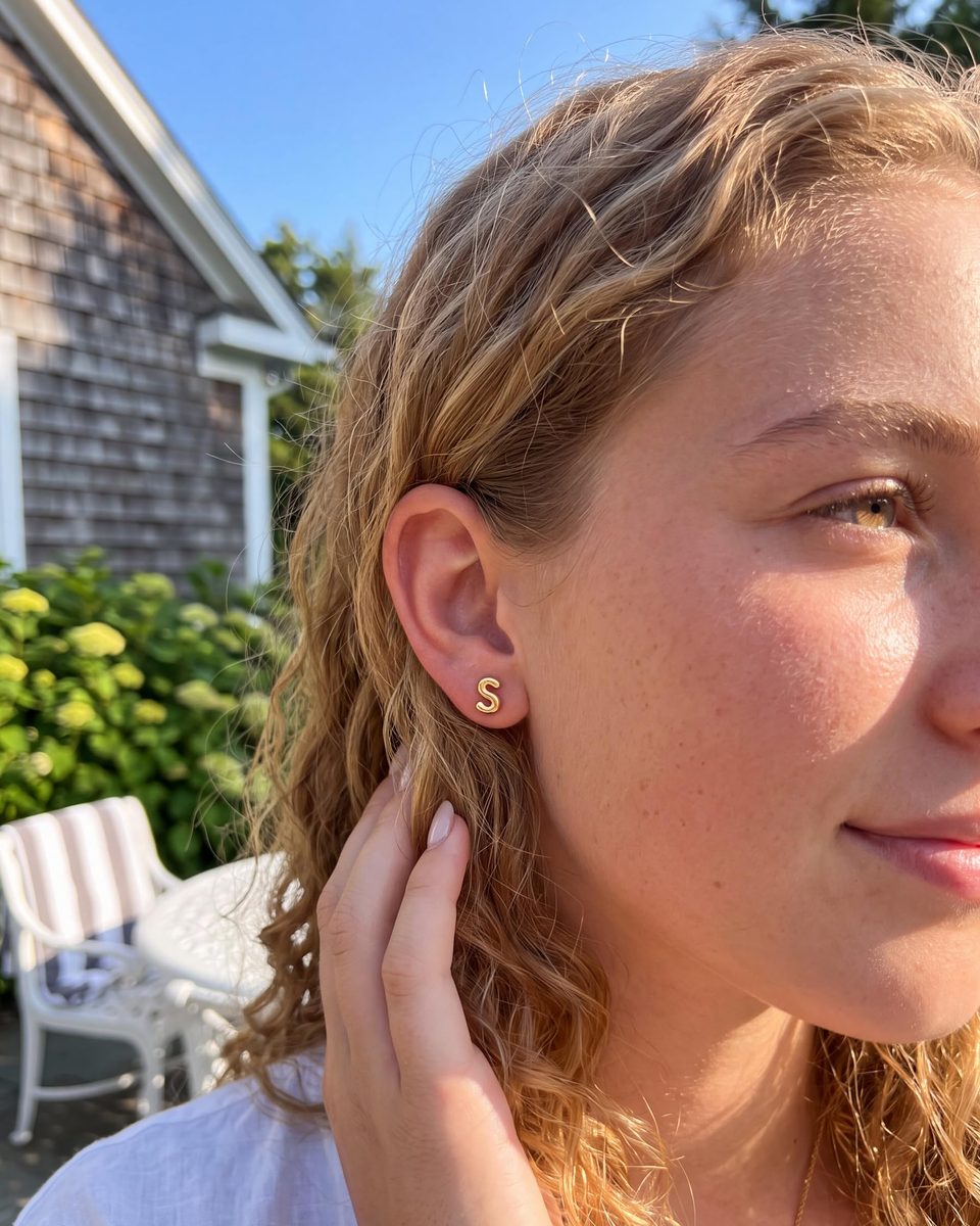 Trendy 14K Gold Stud Earrings – photo 7
