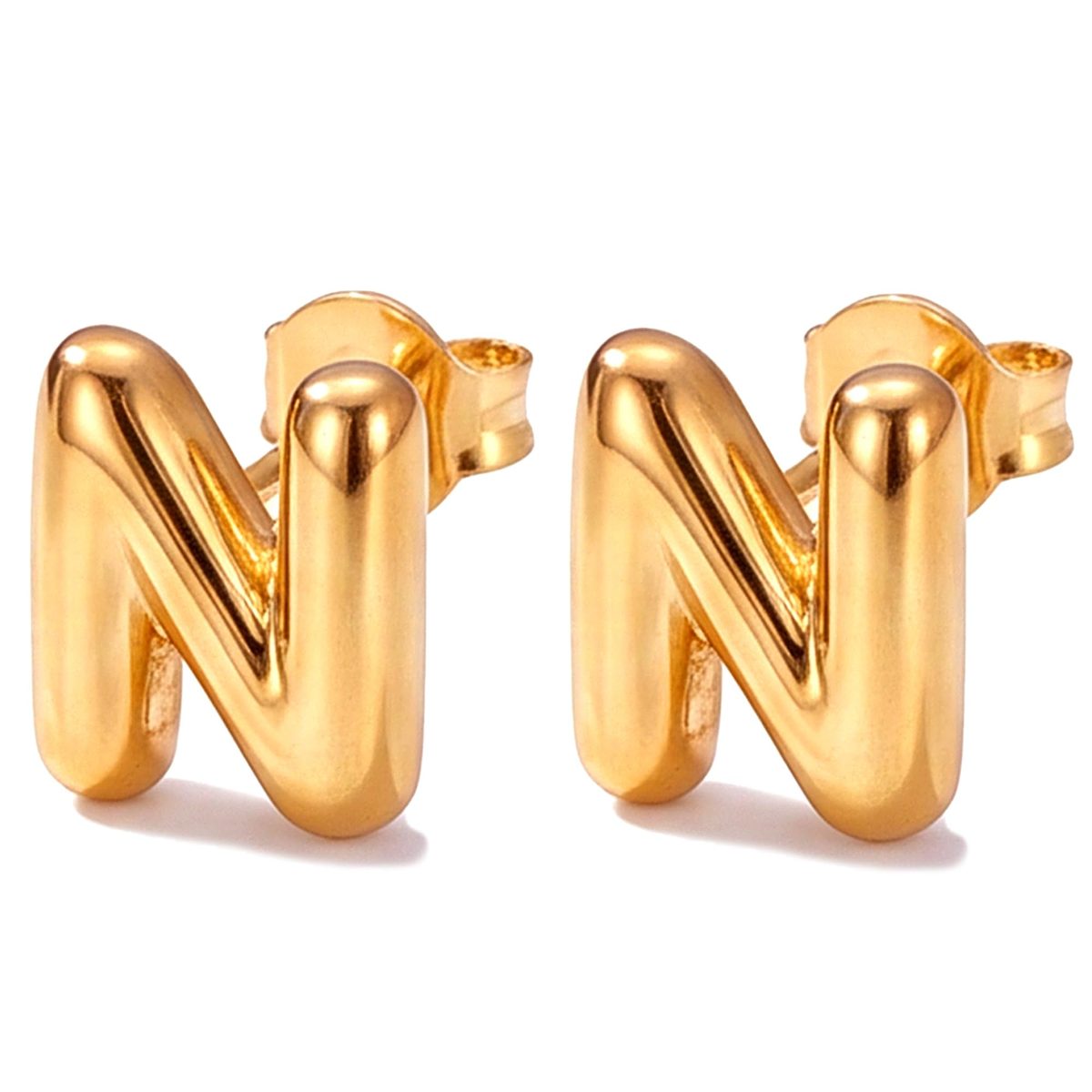 Trendy 14K Gold Stud Earrings