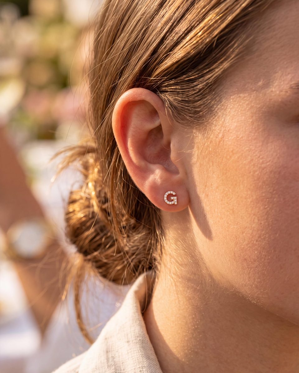 Trendy 14K Gold Stud Earrings – photo 3