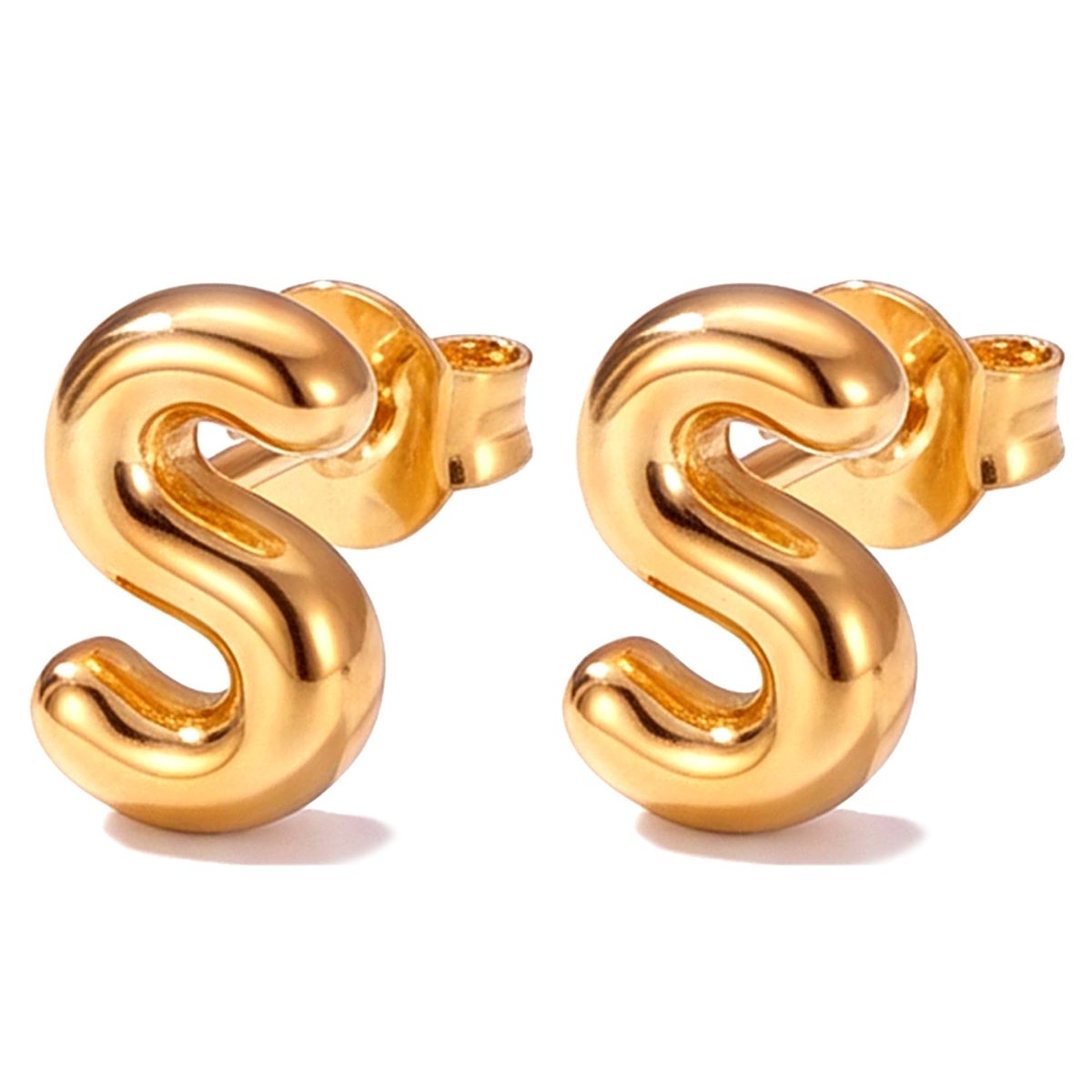 Trendy 14K Gold Stud Earrings