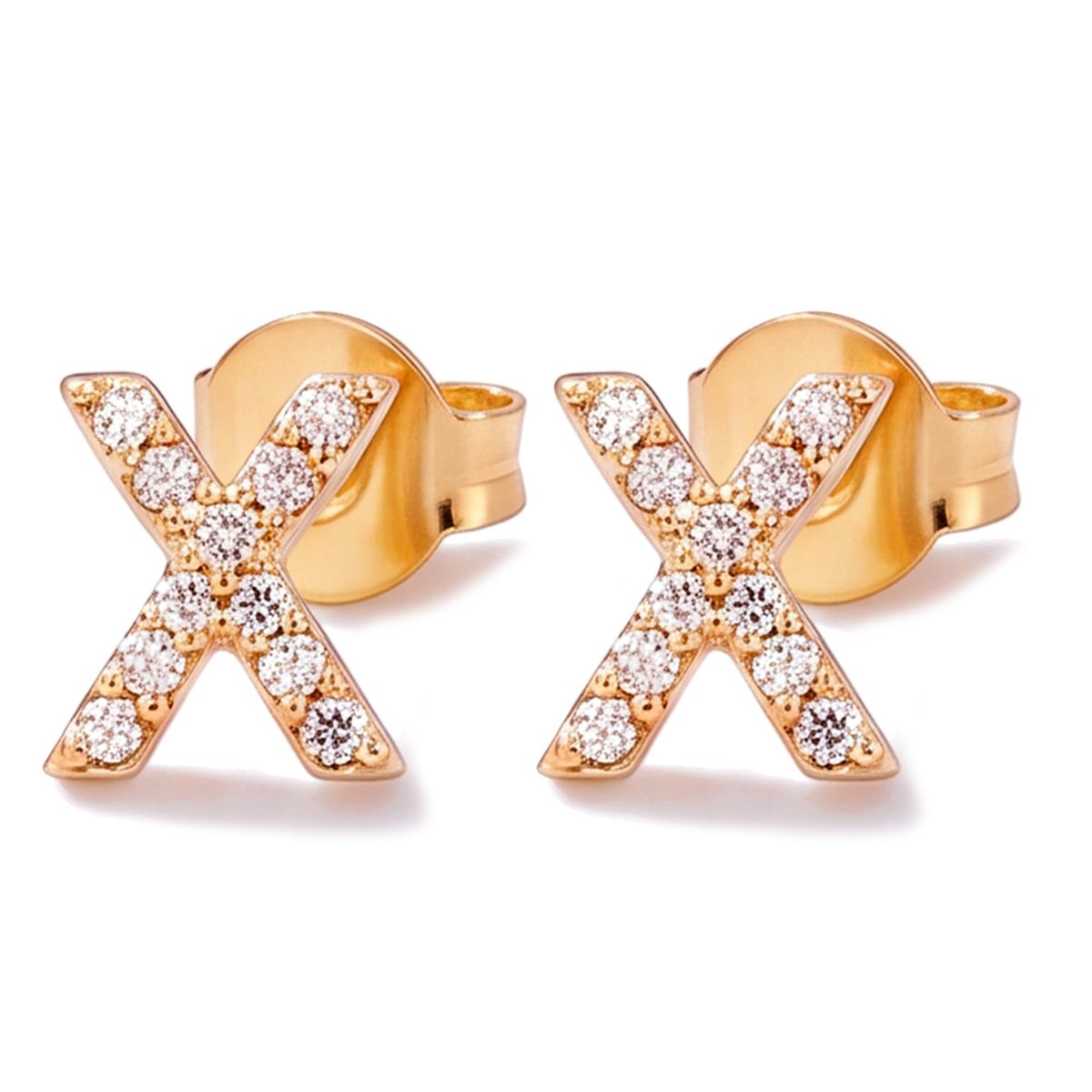 Trendy 14K Gold Stud Earrings