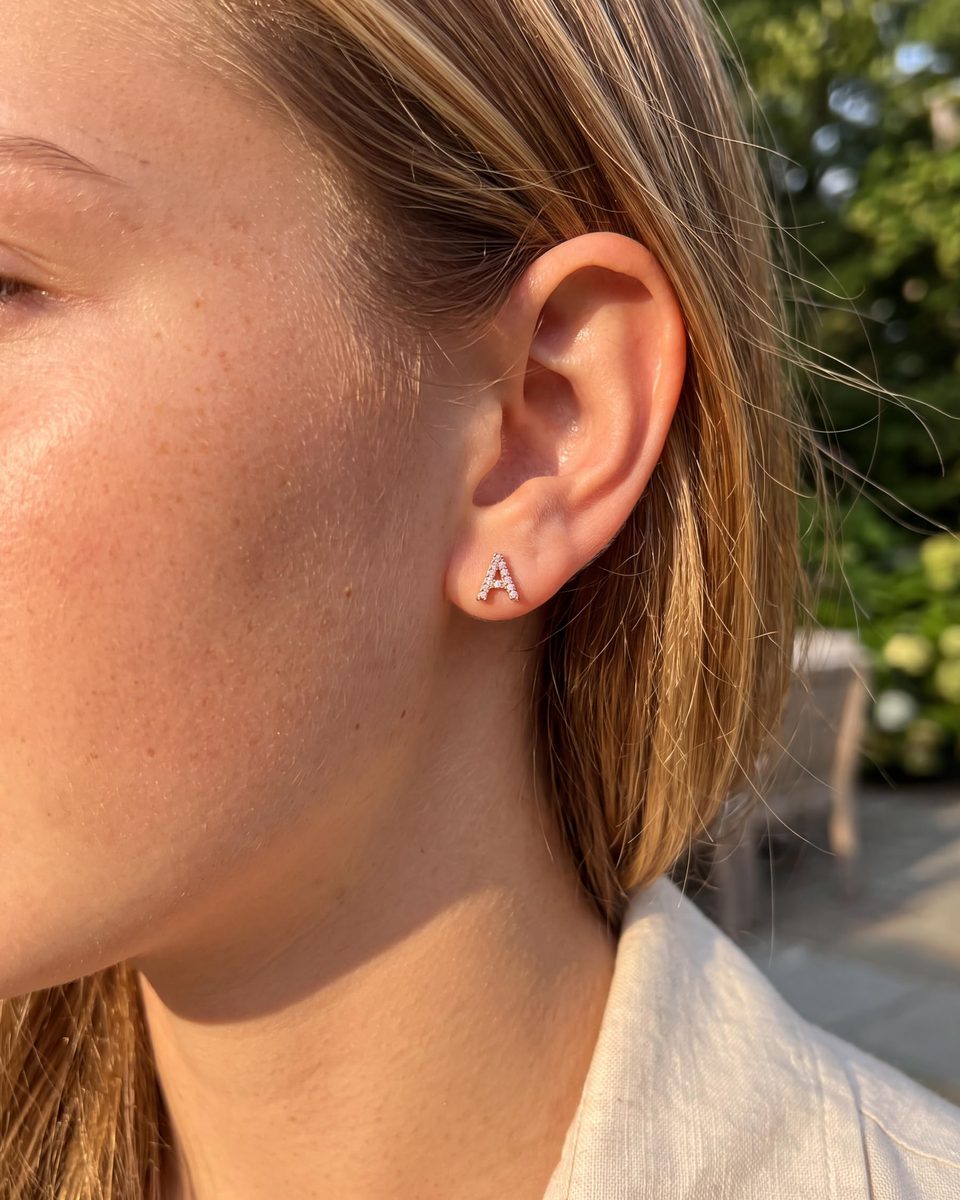 Trendy 14K Gold Stud Earrings – photo 3