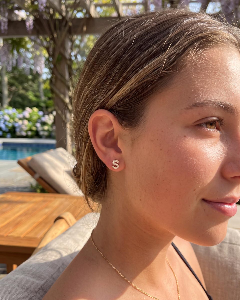 Trendy 14K Gold Stud Earrings – photo 7