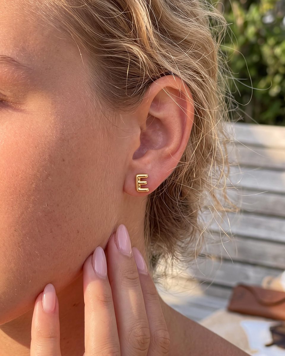 Trendy 14K Gold Stud Earrings – photo 3