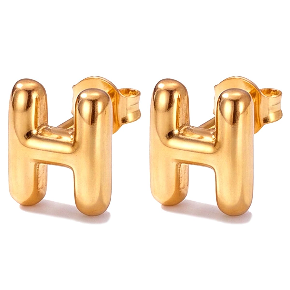 Trendy 14K Gold Stud Earrings