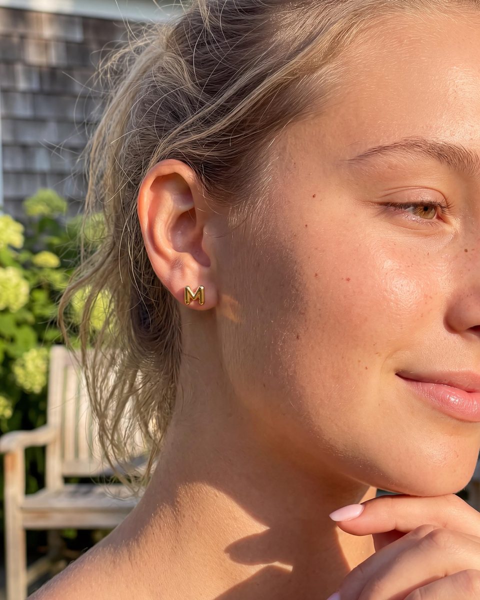 Trendy 14K Gold Stud Earrings – photo 4