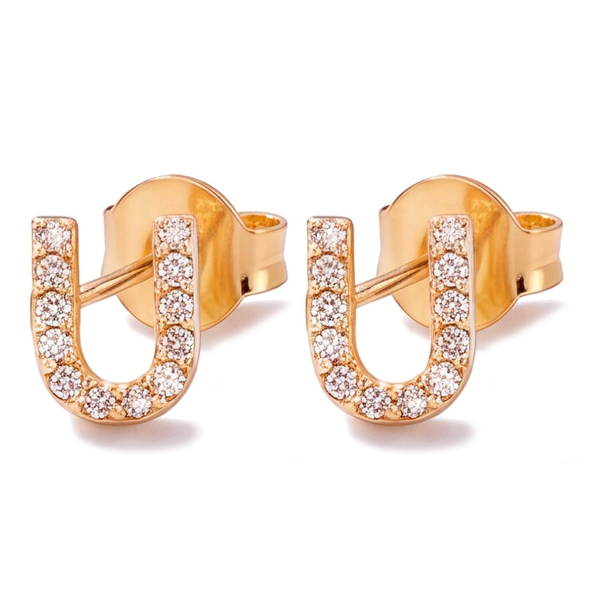 Trendy 14K Gold Stud Earrings