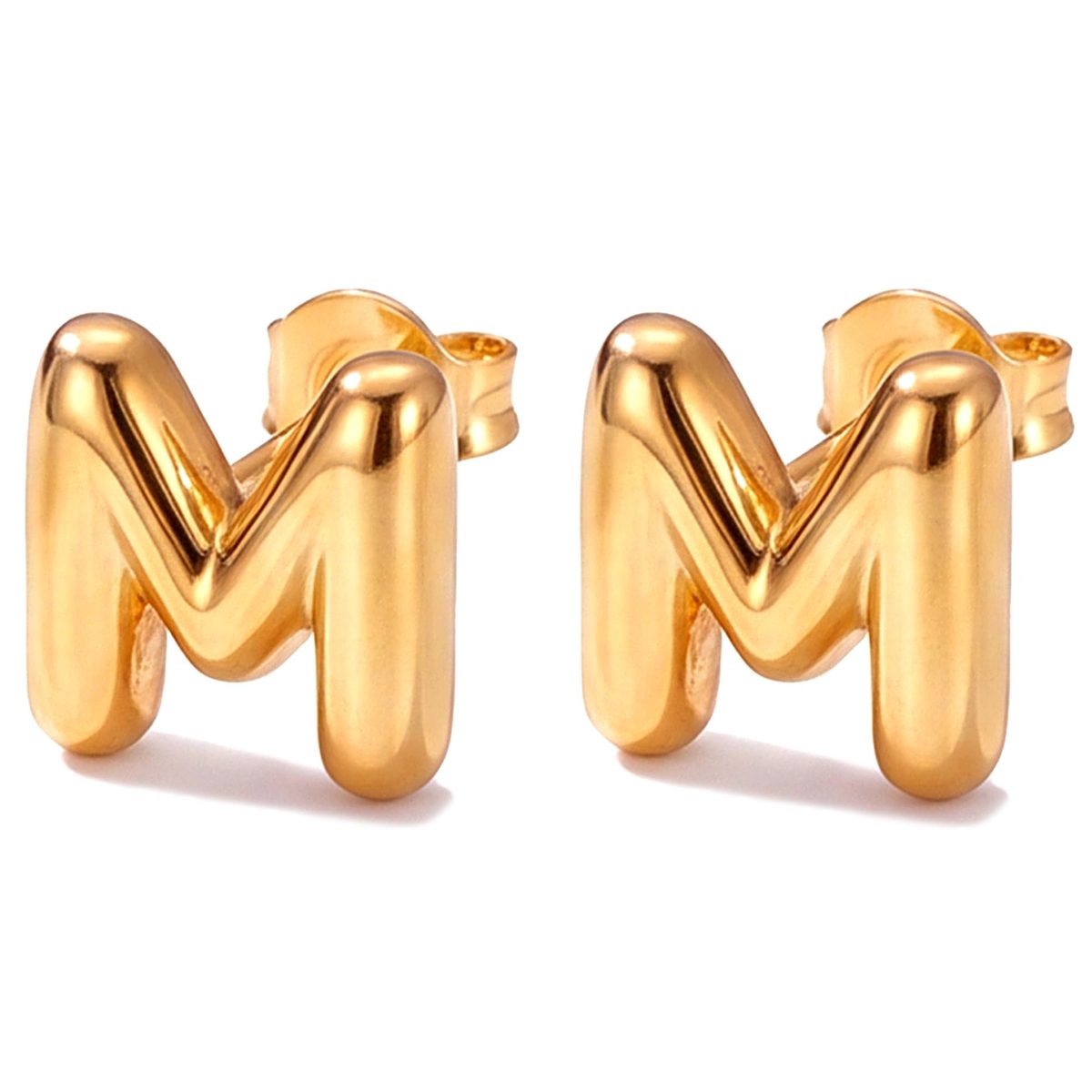 Trendy 14K Gold Stud Earrings
