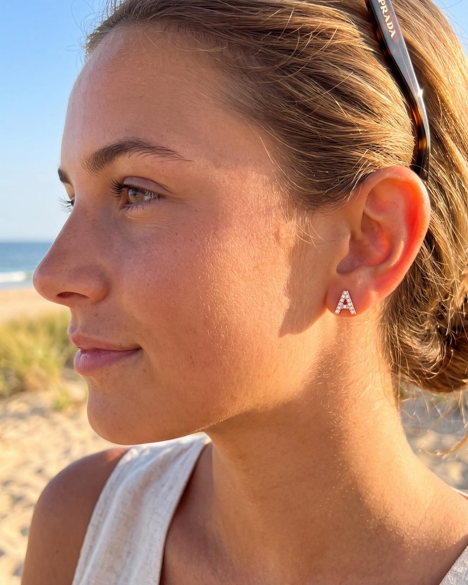 Trendy 14K Gold Stud Earrings – photo 2