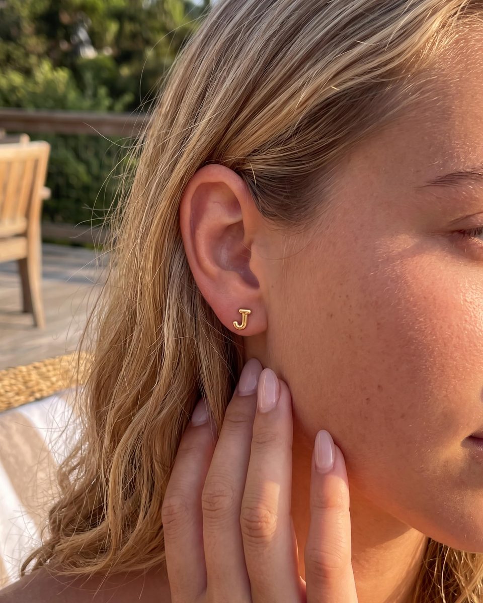 Trendy 14K Gold Stud Earrings – photo 4