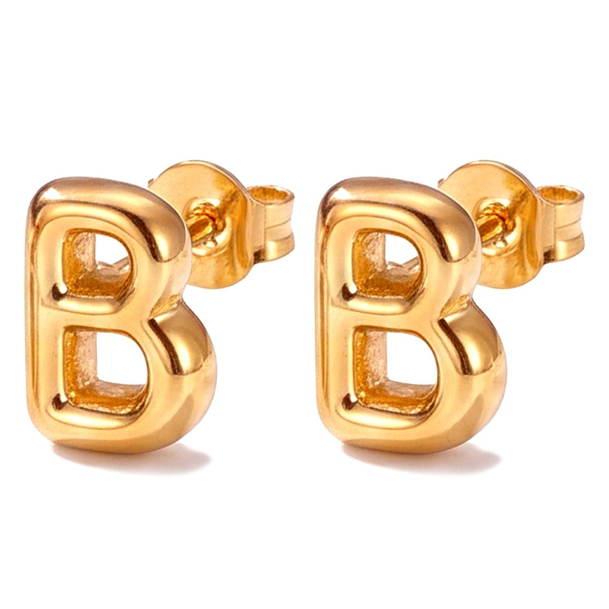 Trendy 14K Gold Stud Earrings