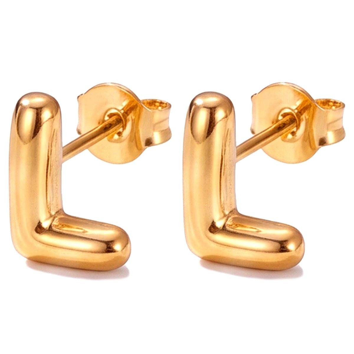 Trendy 14K Gold Stud Earrings