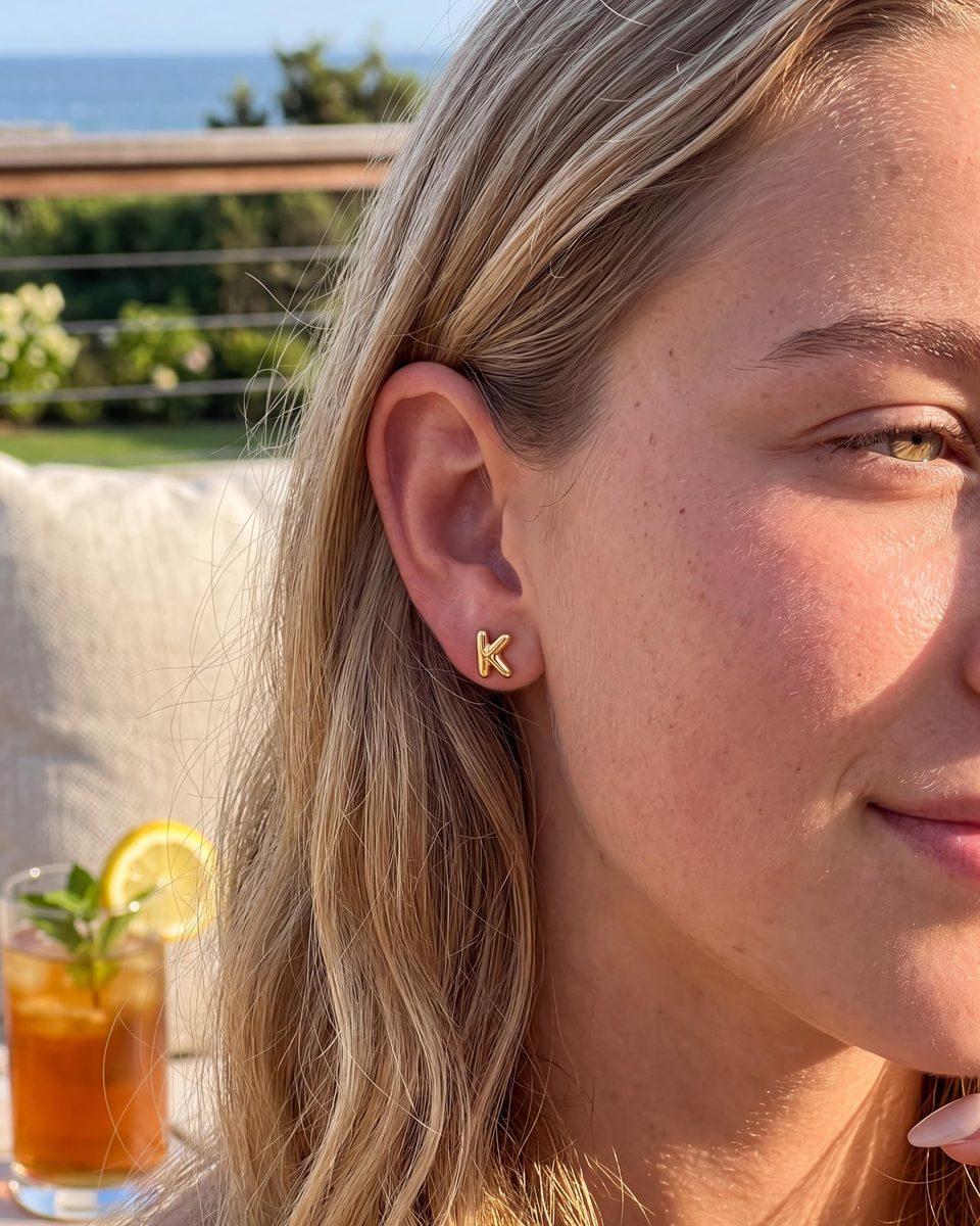 Trendy 14K Gold Stud Earrings – photo 3