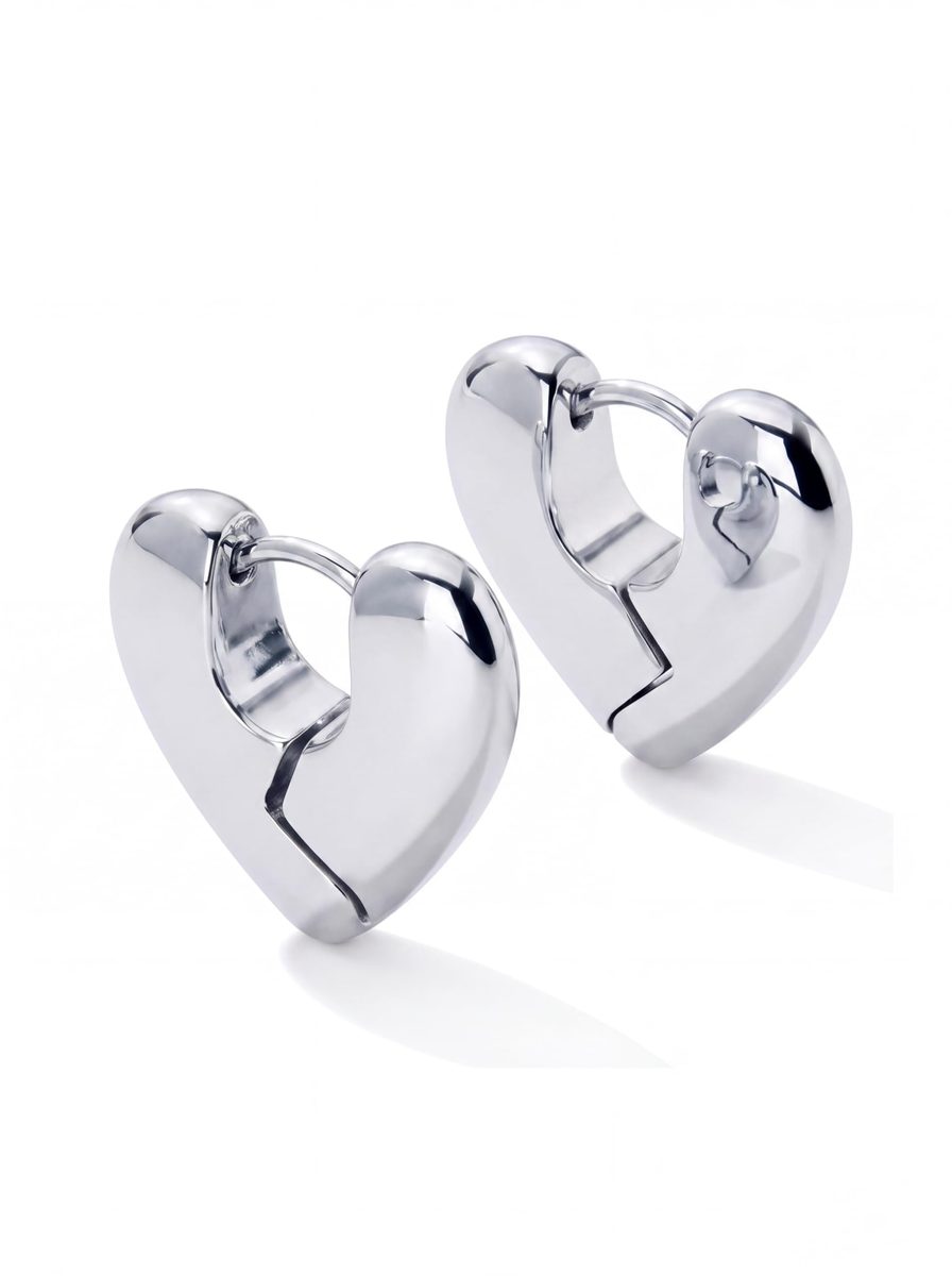 Trendy Silver Huggie Earrings