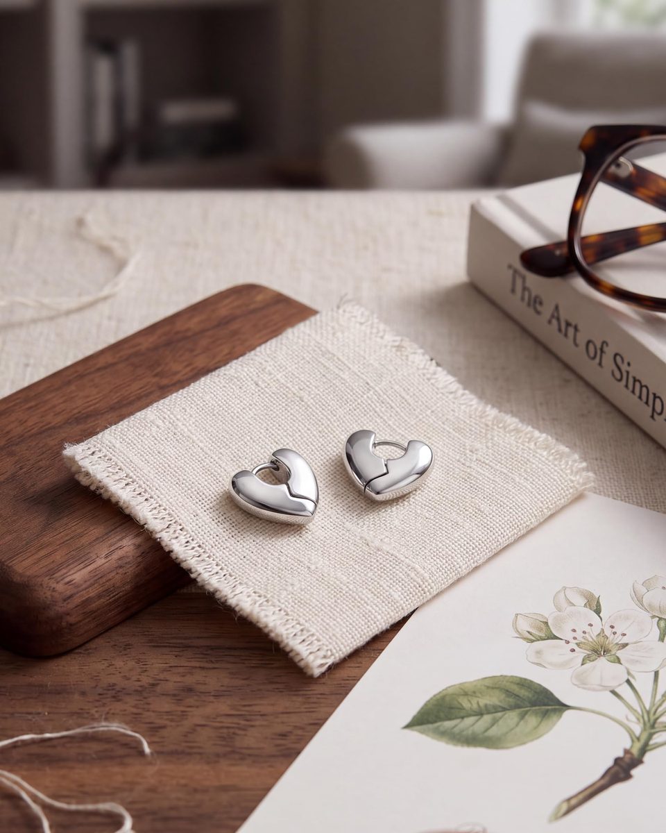 Trendy Silver Huggie Earrings – photo 5