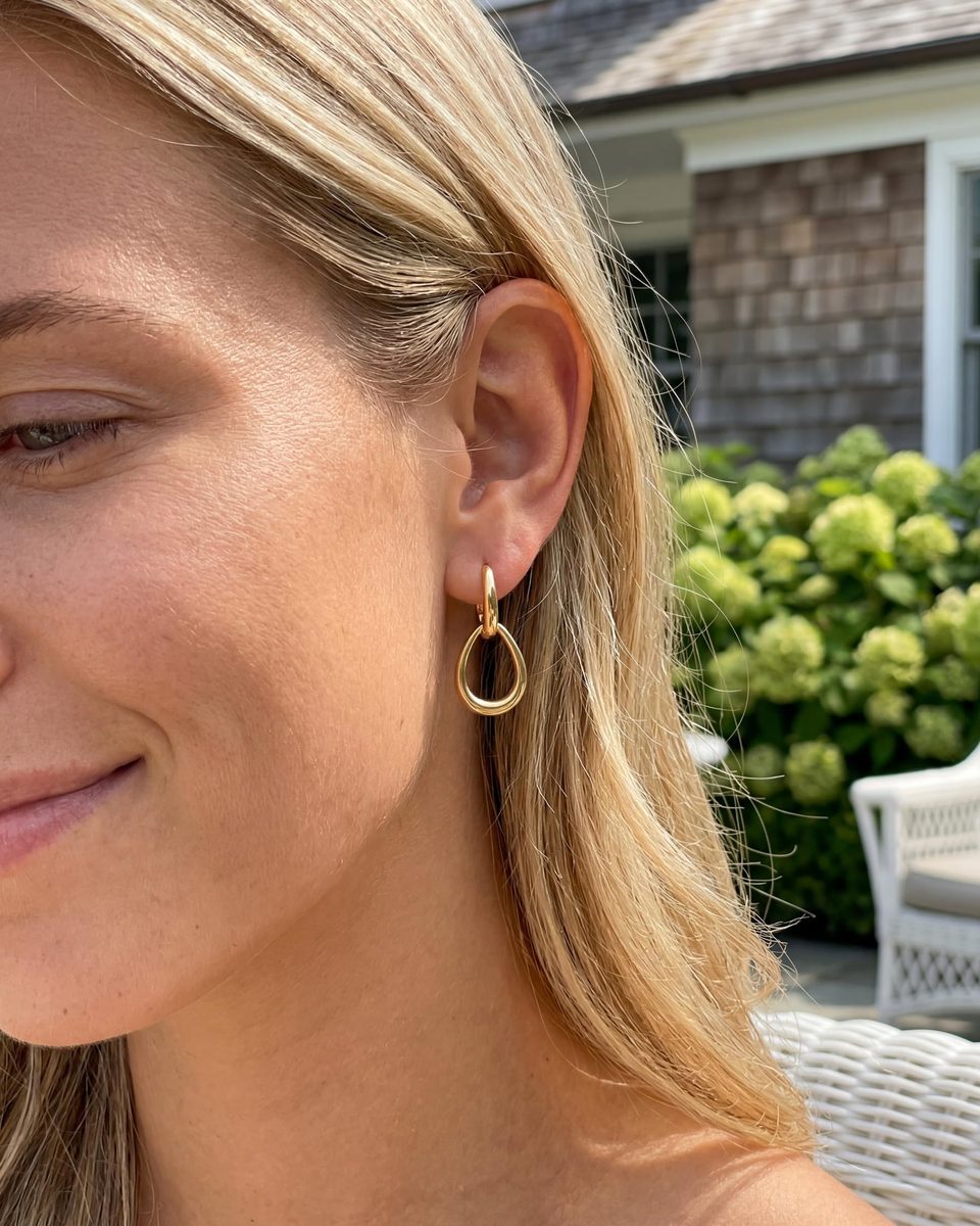 Dainty 14K Gold Huggie Earrings – photo 7