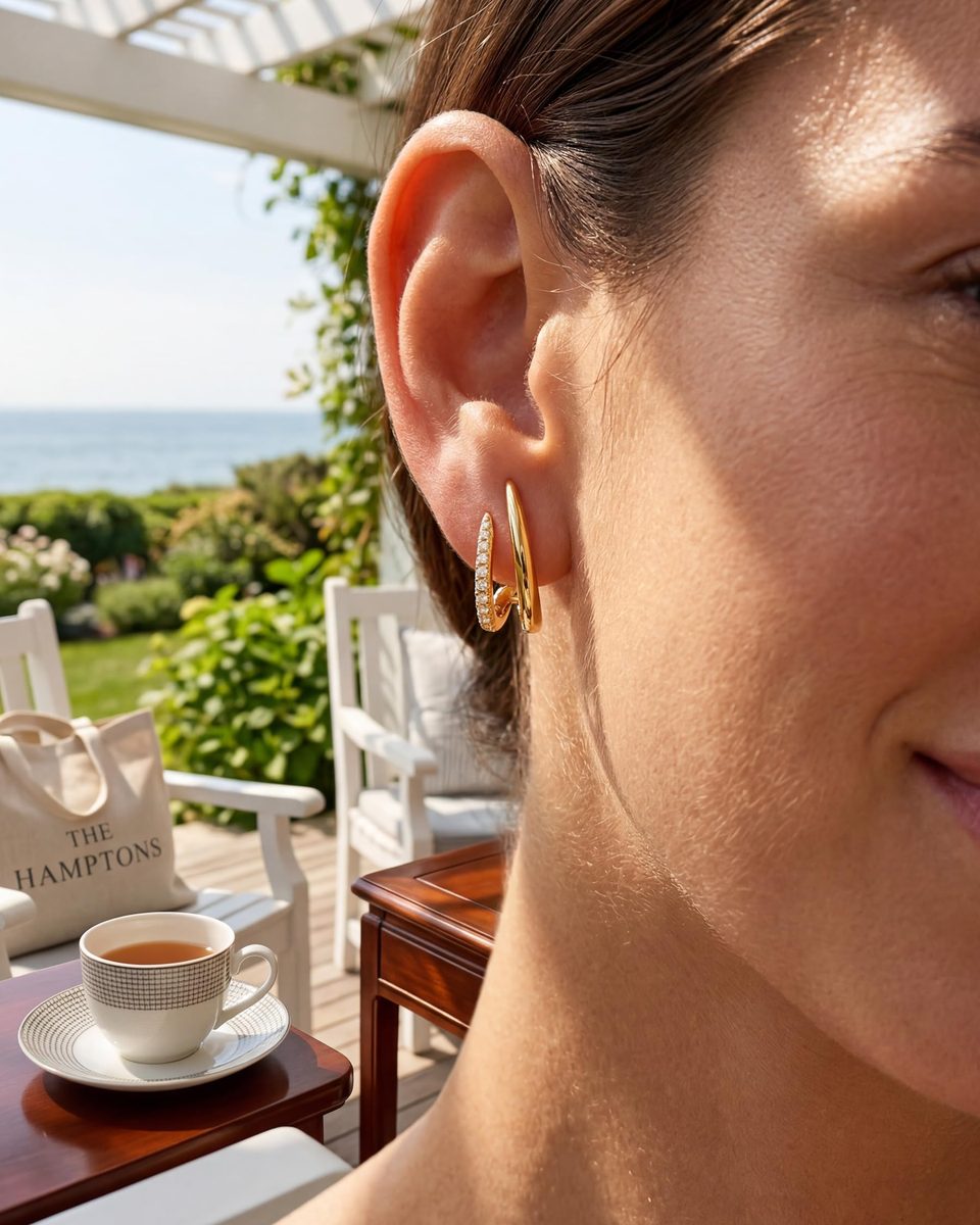 Dainty 14K Gold Stud Earrings – photo 4
