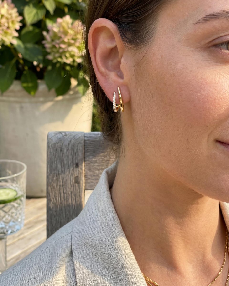 Dainty 14K Gold Stud Earrings – photo 7