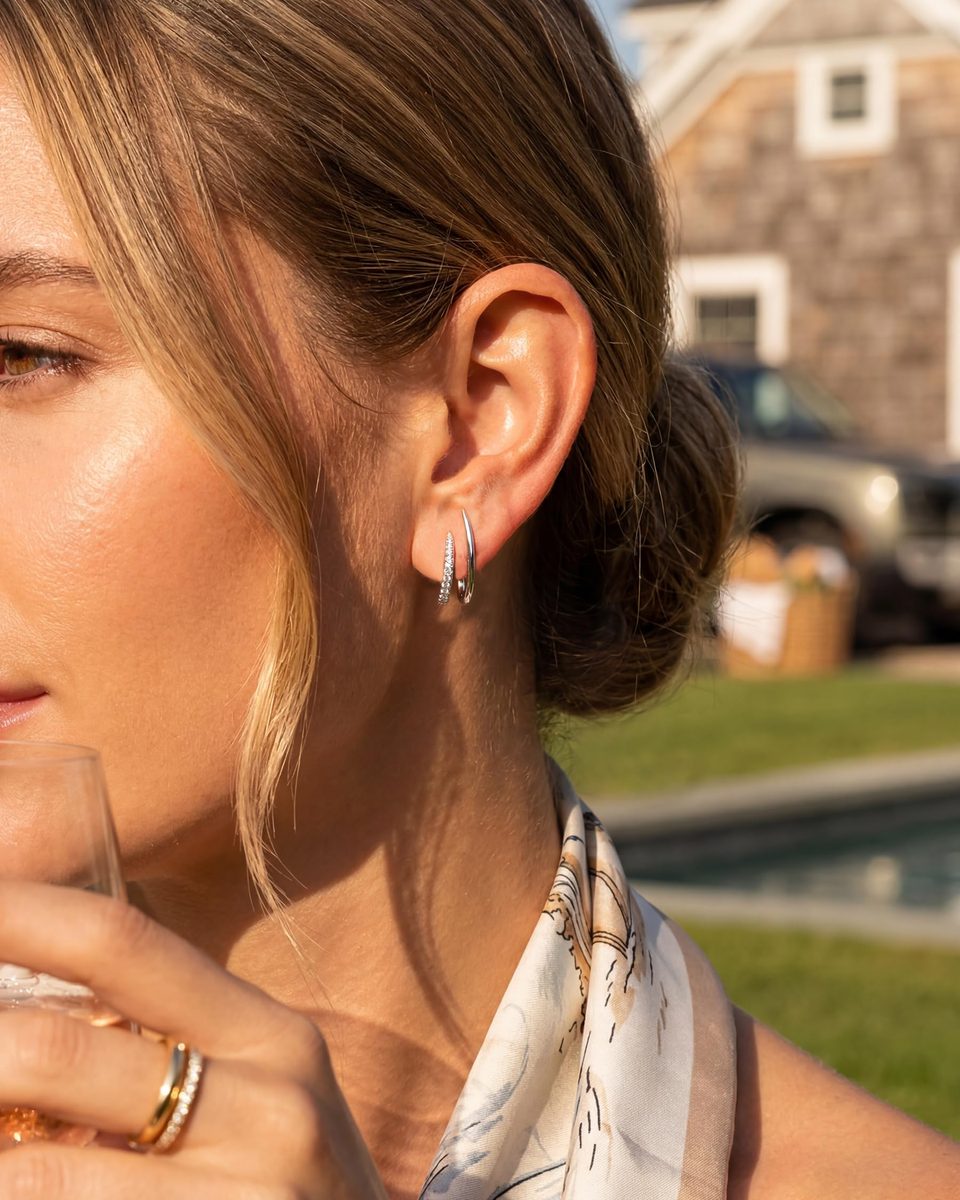 Dainty Silver Stud Earrings – photo 4