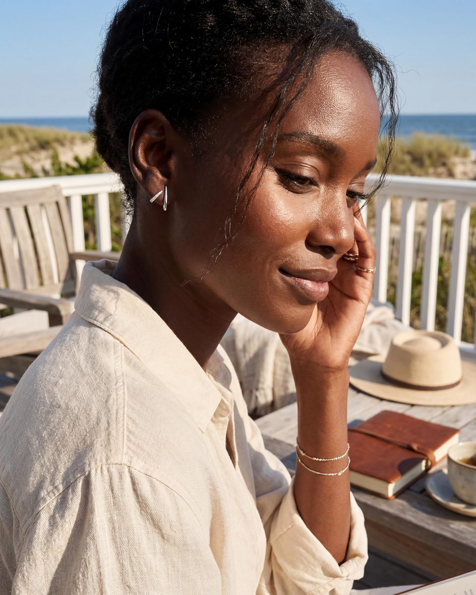 Dainty Silver Stud Earrings – photo 4