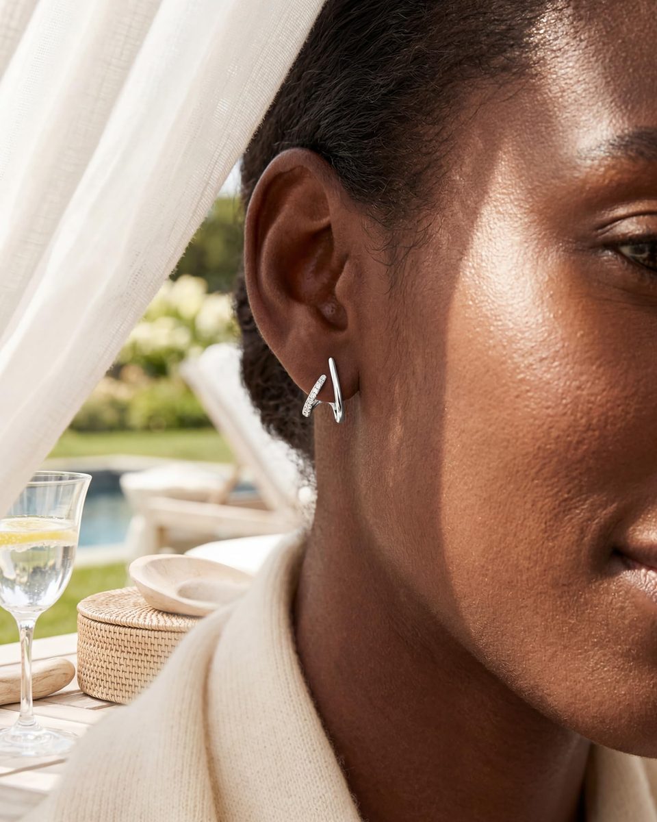 Dainty Silver Stud Earrings – photo 8