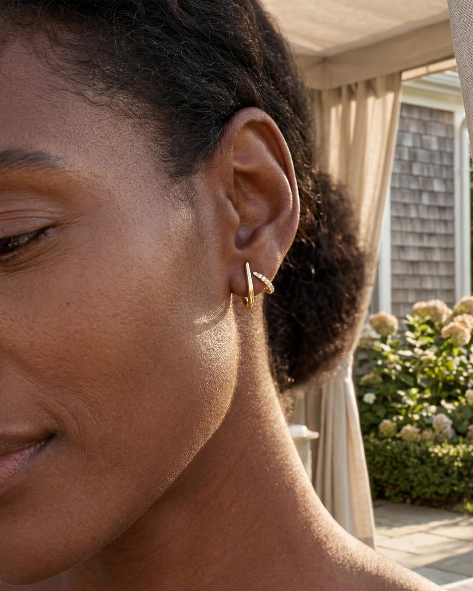 Trendy 14K Gold Stud Earrings – photo 8