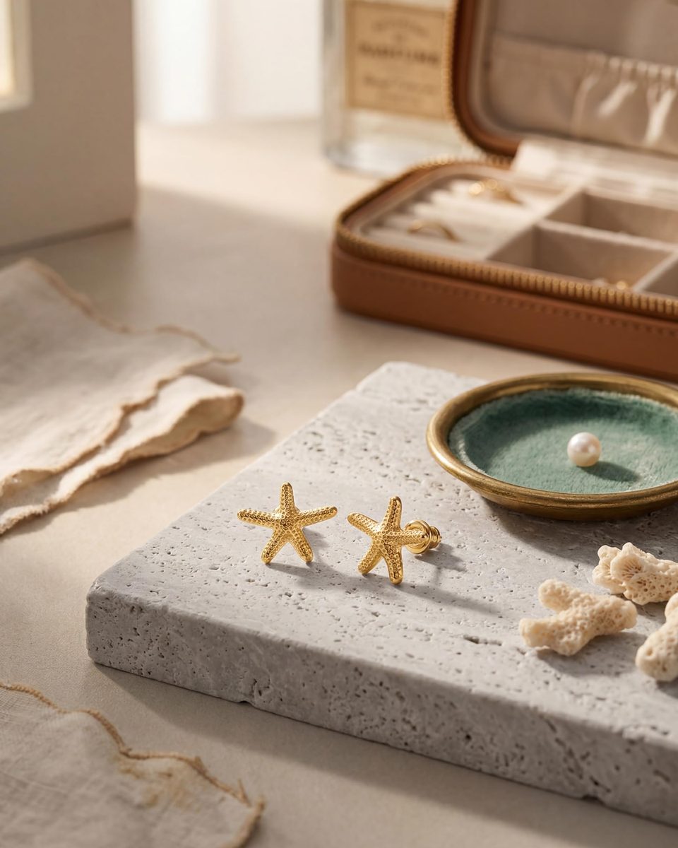 Trendy 14K Gold Stud Earrings – photo 6