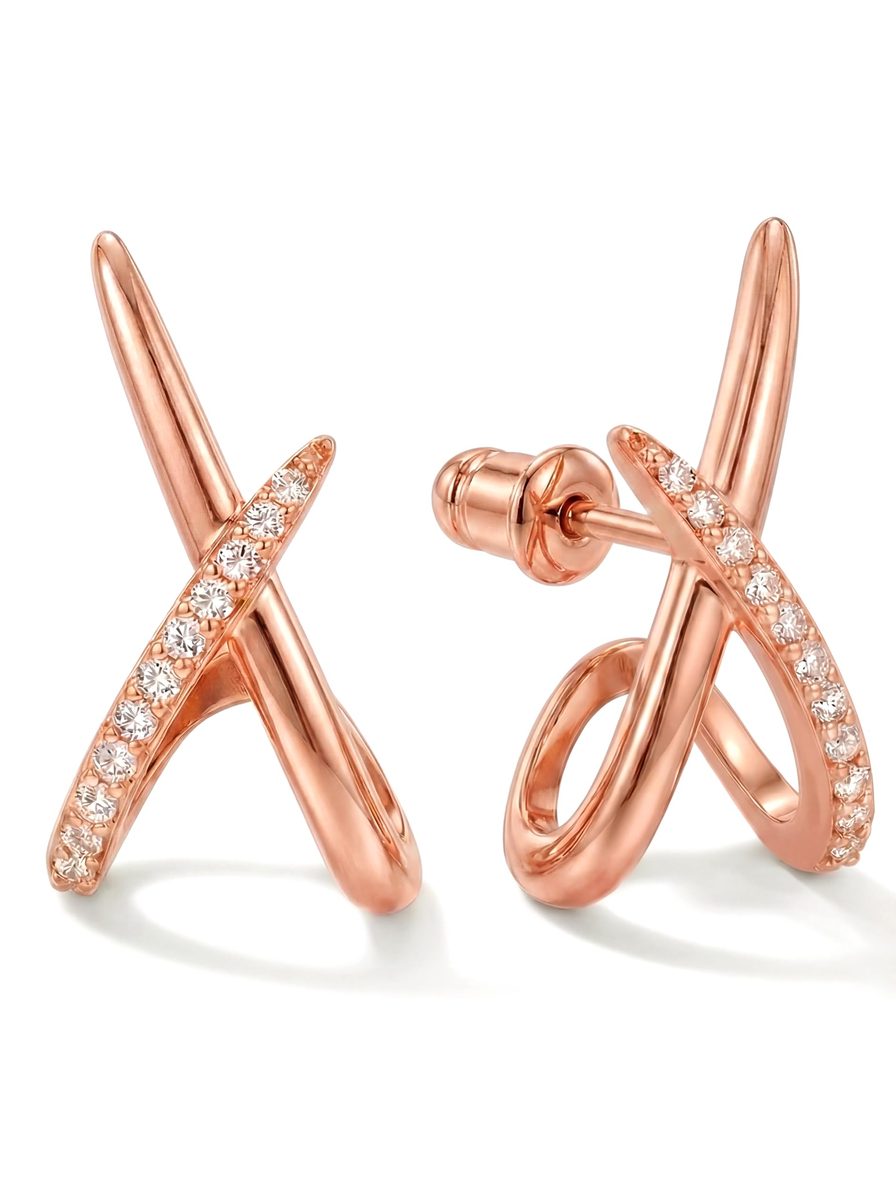 Trendy Rose Gold Stud Earrings