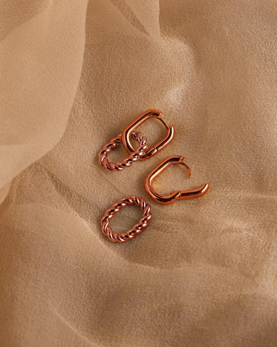 Dainty Rose Gold Dangle Earrings – photo 6