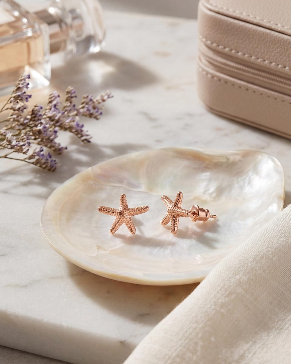 Dainty Rose Gold Stud Earrings – photo 5