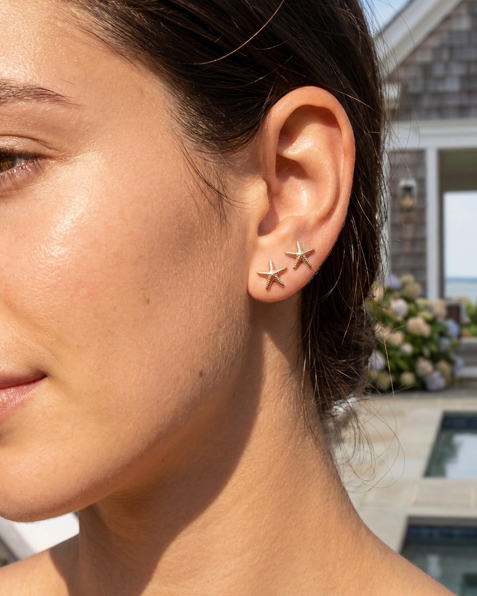 Dainty Rose Gold Stud Earrings – photo 7